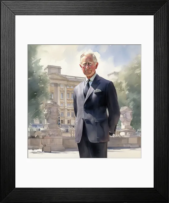 Framed Print : AI Image - Portrait of King Charles III, 2023. Creator: Heritage Images Framed Print : AI Image - Portrait of King Charles III, 2023. Creator: Heritage Images