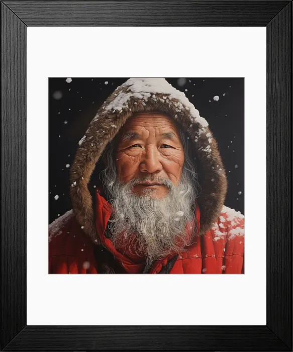 Framed Print : AI Image - Illustration of an East Asian Father Christmas, 2023. Creator: Heritage Images Framed Print : AI Image - Illustration of an East Asian Father Christmas, 2023. Creator: Heritage Images