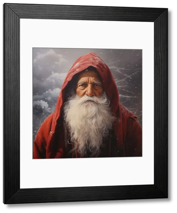 Framed Print : AI Image - Illustration of a South Asian Father Christmas, 2023. Creator: Heritage Images Framed Print : AI Image - Illustration of a South Asian Father Christmas, 2023. Creator: Heritage Images