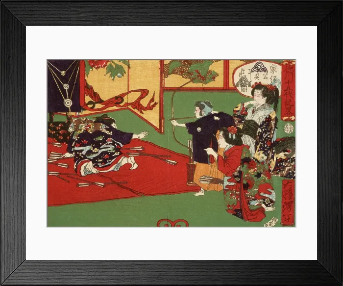 Framed Print : Tokugawa Ietsuga Playing at Archery, 1875. Creator: Tsukioka Yoshitoshi Framed Print : Tokugawa Ietsuga Playing at Archery, 1875. Creator: Tsukioka Yoshitoshi