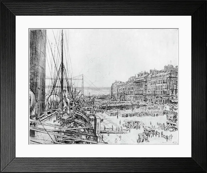 Framed Print : Taking the Wounded on Board in France, (c1920). Artist: David Muirhead Bone Framed Print : Taking the Wounded on Board in France, (c1920). Artist: David Muirhead Bone
