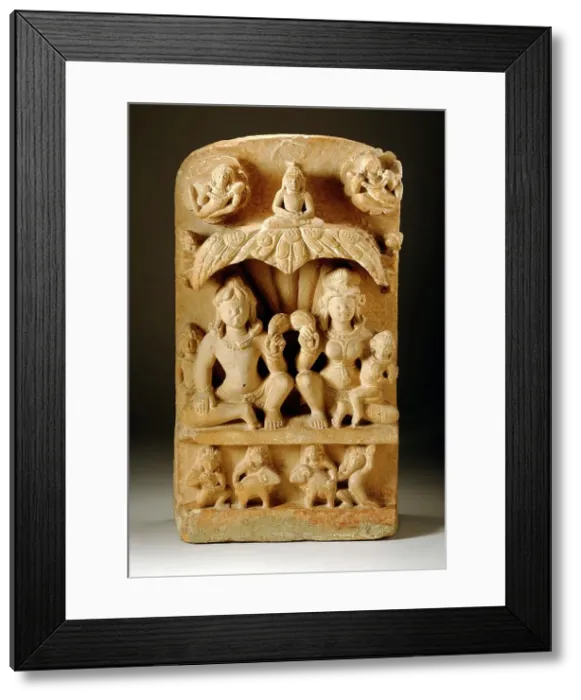 Framed Print : A Jain Family Group, between c.550 and c.600. Creator: Unknown Framed Print : A Jain Family Group, between c.550 and c.600. Creator: Unknown