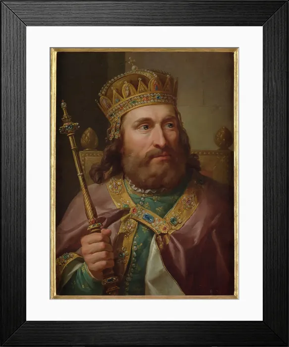 Framed Print : Portrait of Louis I of Hungary (1326-1382), 1768-1771. Creator: Bacciarelli, Marcello (1731-1818) Framed Print : Portrait of Louis I of Hungary (1326-1382), 1768-1771. Creator: Bacciarelli, Marcello (1731-1818)