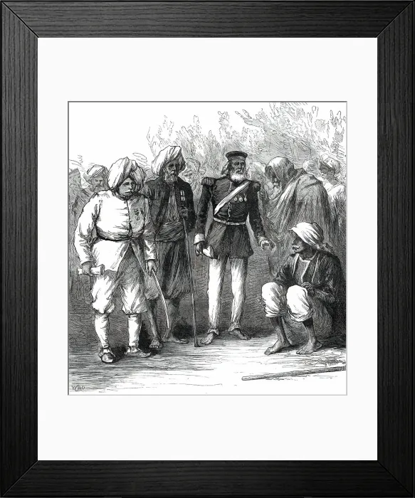 Framed Print : The Prince of Wales in India: group of survivors of the Defence of Lucknow...1876. Creator: W. H. O Framed Print : The Prince of Wales in India: group of survivors of the Defence of Lucknow...1876. Creator: W. H. O