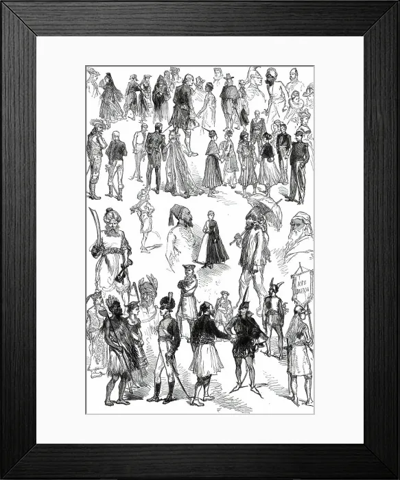 Framed Print : Notes at the Fancy-Dress Ball at Dublin Castle, 1876. Creator: Unknown