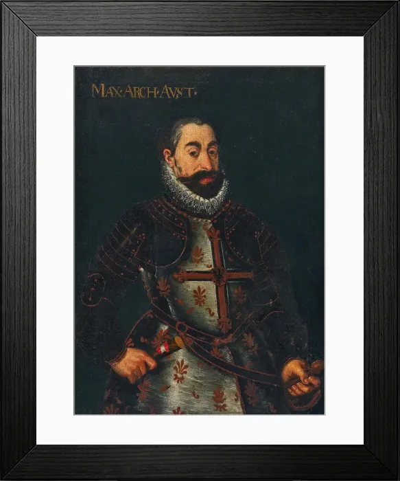 Framed Print : Portrait of Maximilian III, Archduke of Austria (1558-1618), known as the German Master'. Creator: Pourbus, Frans (II), (School). Portrait of Maximilian III, Archduke of Austria (1558-1618), known as the German Master Framed Print : Portrait of Maximilian III, Archduke of Austria (1558-1618), known as the German Master'. Creator: Pourbus, Frans (II), (School). Portrait of Maximilian III, Archduke of Austria (1558-1618), known as the German Master