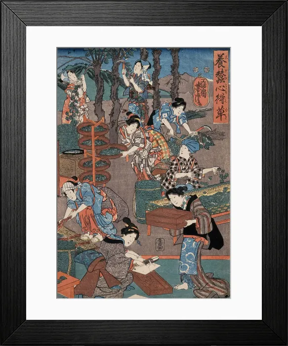 Framed Print : Notes on Sericulture, 19th century. Creator: Utagawa Yoshitora Framed Print : Notes on Sericulture, 19th century. Creator: Utagawa Yoshitora