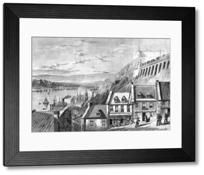 Framed Print : The Visit of the Prince of Wales to Canada - the Citadel of Quebec, from Prescott Gate.... 1860. Creator: Richard Principal Leitch Framed Print : The Visit of the Prince of Wales to Canada - the Citadel of Quebec, from Prescott Gate.... 1860. Creator: Richard Principal Leitch