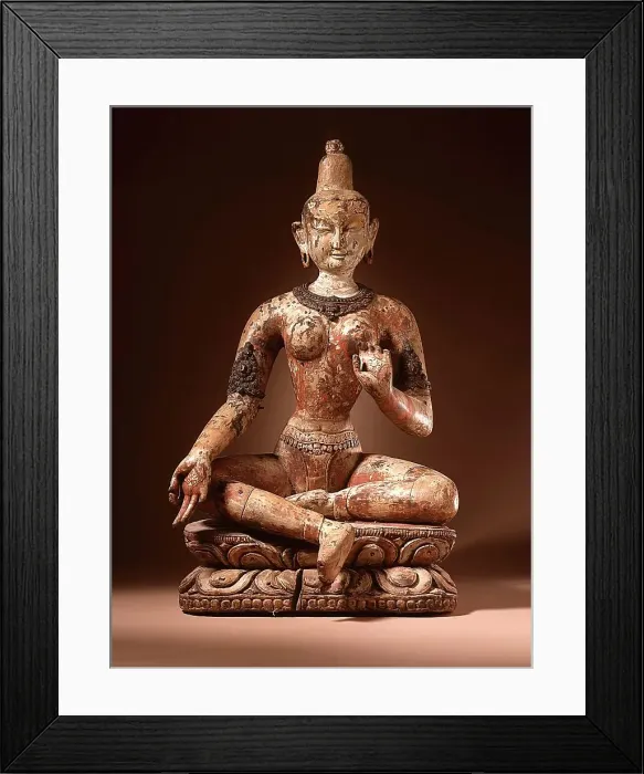 Framed Print : The Buddhist Goddess Victorious Wisdom Tara (Jina-Prajna Tara), c.15th century. Creator: Unknown Framed Print : The Buddhist Goddess Victorious Wisdom Tara (Jina-Prajna Tara), c.15th century. Creator: Unknown