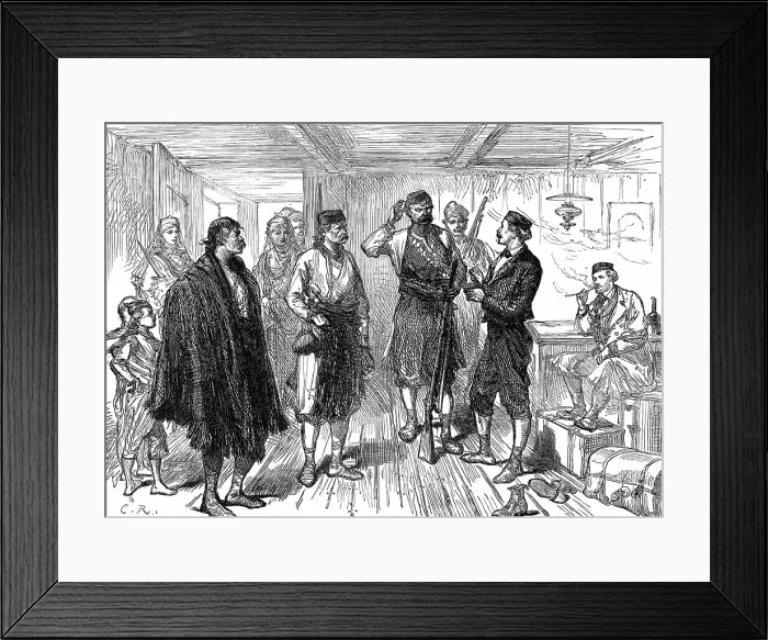 Framed Print : A Journey into the Herzegovina: Hiring Guides at Grahovo, 1876. Creator: C.R Framed Print : A Journey into the Herzegovina: Hiring Guides at Grahovo, 1876. Creator: C.R