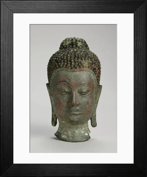 Framed Print : Head of Buddha Shakyamuni, c.15th century. Creator: Unknown Framed Print : Head of Buddha Shakyamuni, c.15th century. Creator: Unknown