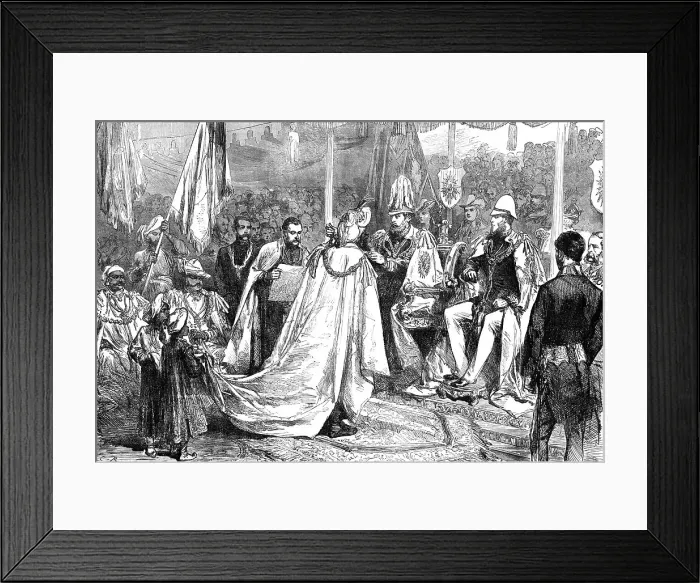 Framed Print : The Prince of Wales Investing a Native Prince with the Grand Cross of the Star of India... 1876. Creator: C.R Framed Print : The Prince of Wales Investing a Native Prince with the Grand Cross of the Star of India... 1876. Creator: C.R