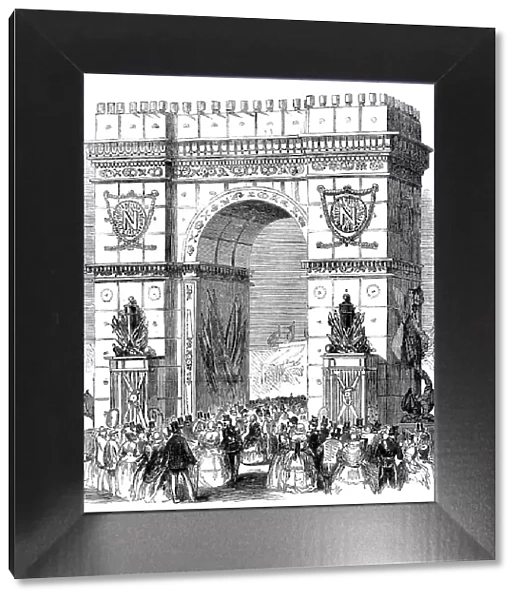The Cherbourg Fetes - Triumphal Arch at Cherbourg, 1858. Creator: Unknown