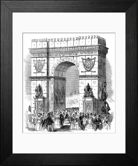 Framed Print : The Cherbourg Fetes - Triumphal Arch at Cherbourg, 1858. Creator: Unknown Framed Print : The Cherbourg Fetes - Triumphal Arch at Cherbourg, 1858. Creator: Unknown