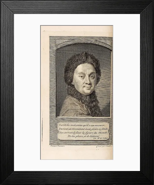 Framed Print : Portrait of Pierre Louis Moreau de Maupertuis (1698-1759), 1752. Creator: Daullé, Jean (1703-1763) Framed Print : Portrait of Pierre Louis Moreau de Maupertuis (1698-1759), 1752. Creator: Daullé, Jean (1703-1763)