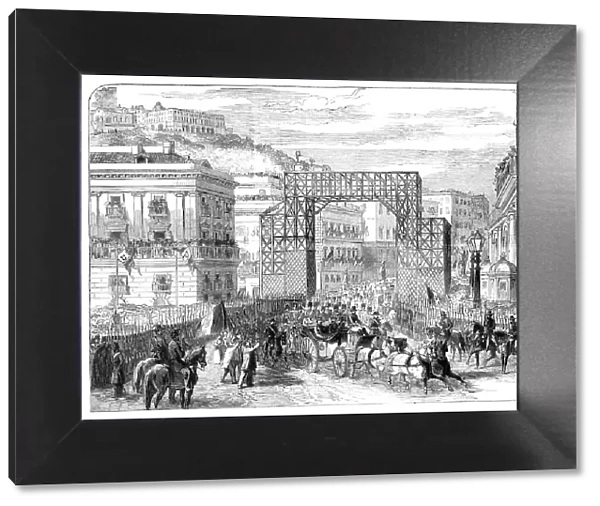 Victor Emmanuel's entry into Naples: scene in the Piazza del Palazzo Reale, looking up... 1860. Creator: Unknown