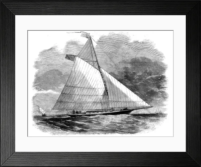 Framed Print : The Christopher Columbus Cutter, 45 Tons, in which Mr. Webb recently crossed the Atlantic, 1858. Creator: Unknown. The Christopher Columbus Cutter, 45 Tons, in which Mr. Webb recently crossed the Atlantic, 1858. Creator: Unknown Framed Print : The Christopher Columbus Cutter, 45 Tons, in which Mr. Webb recently crossed the Atlantic, 1858. Creator: Unknown. The Christopher Columbus Cutter, 45 Tons, in which Mr. Webb recently crossed the Atlantic, 1858. Creator: Unknown