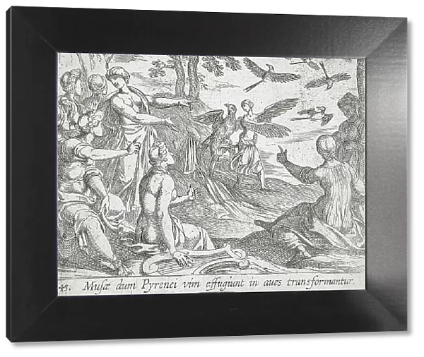 Metamorphosis of the Pierides, published 1606. Creators: Antonio Tempesta, Wilhelm Janson