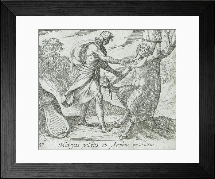 Framed Print : Apollo Killing Marsyas, published 1606. Creators: Antonio Tempesta, Wilhelm Janson