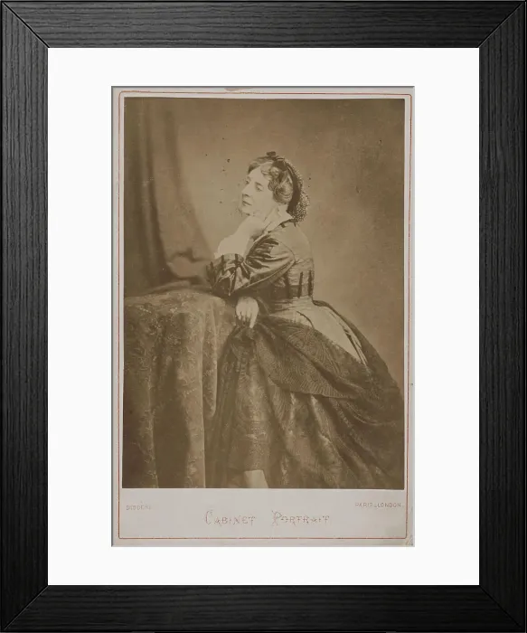 Framed Print : Portrait of the actress and singer Virginie Déjazet (1798-1875), 1873. Creator: Disdéri, André Adolphe-Eugène (1819-1889) Framed Print : Portrait of the actress and singer Virginie Déjazet (1798-1875), 1873. Creator: Disdéri, André Adolphe-Eugène (1819-1889)