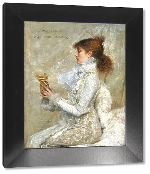 Portrait of the actress Sarah Bernhardt (1844-1923), 1879. Creator: Bastien-Lepage, Jules (1848-1884)