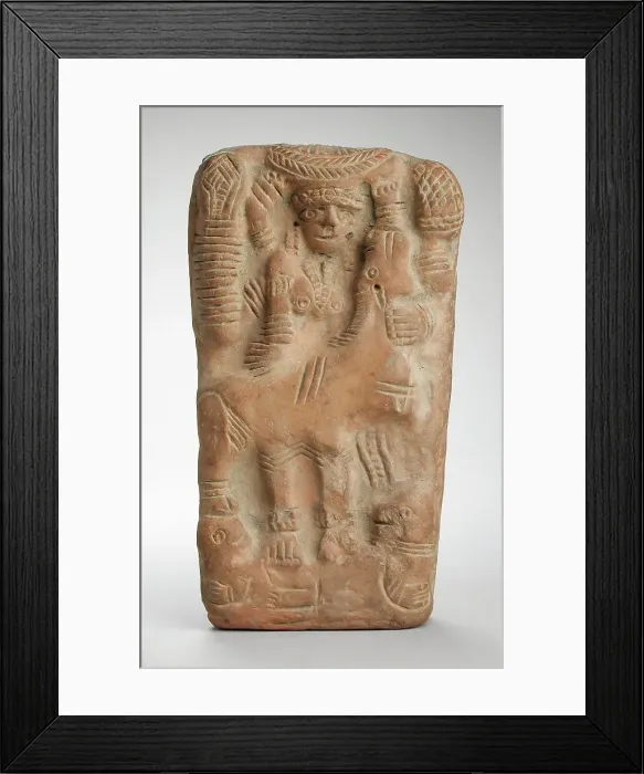 Framed Print : Durga Slaying the Buffalo Demon, c.2nd century. Creator: Unknown Framed Print : Durga Slaying the Buffalo Demon, c.2nd century. Creator: Unknown