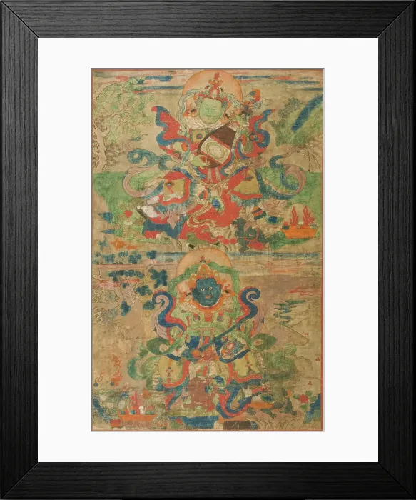 Framed Print : The Guardian Generals of the Directions (Lokapalas) Dhritarashtra... early 17th century. Creator: Anon Framed Print : The Guardian Generals of the Directions (Lokapalas) Dhritarashtra... early 17th century. Creator: Anon