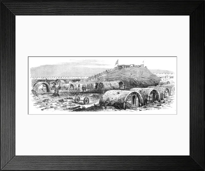 Framed Print : The War in China - interior of the North Fort Peiho - from a sketch by our special artist, 1860. Creator: Unknown Framed Print : The War in China - interior of the North Fort Peiho - from a sketch by our special artist, 1860. Creator: Unknown