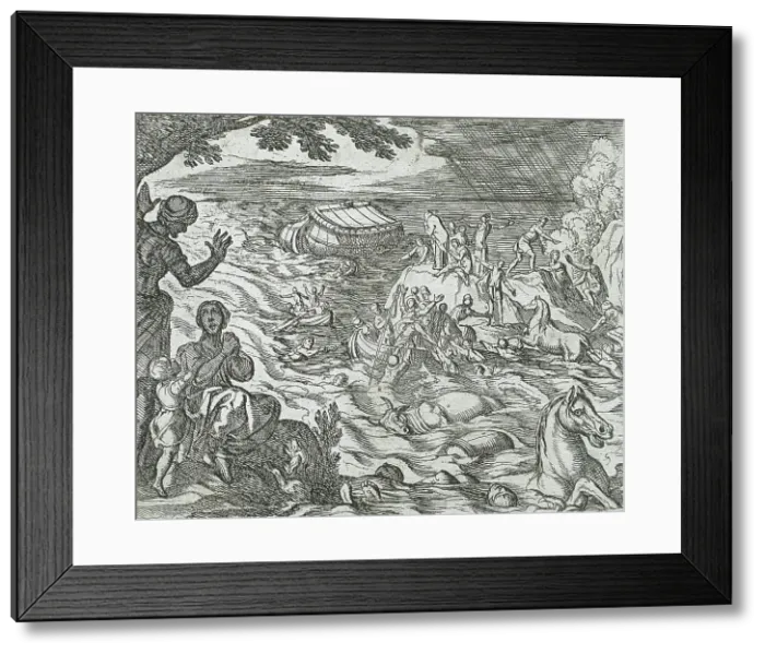 Framed Print : The Flood, published 1606. Creators: Antonio Tempesta, Wilhelm Janson Framed Print : The Flood, published 1606. Creators: Antonio Tempesta, Wilhelm Janson