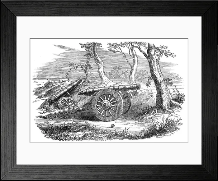 Framed Print : Chinese field gun - from a sketch by our special artist, 1860. Creator: Unknown Framed Print : Chinese field gun - from a sketch by our special artist, 1860. Creator: Unknown