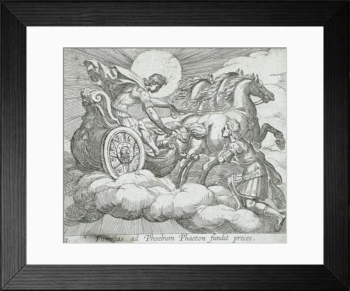 Framed Print : Phaeton Before Apollo, published 1606. Creators: Antonio Tempesta, Wilhelm Janson Framed Print : Phaeton Before Apollo, published 1606. Creators: Antonio Tempesta, Wilhelm Janson
