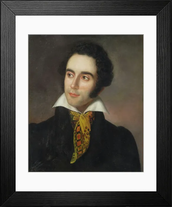 Framed Print : Portrait of the composer Vincenzo Bellini (1801-1835). Creator: Vernet, Horace (1789-1863) Framed Print : Portrait of the composer Vincenzo Bellini (1801-1835). Creator: Vernet, Horace (1789-1863)