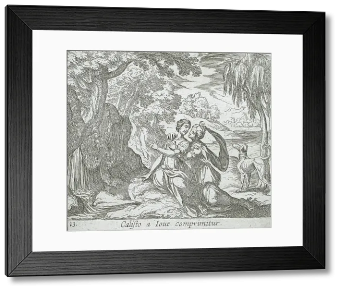 Framed Print : Jupiter and Callisto, published 1606. Creators: Antonio Tempesta, Wilhelm Janson Framed Print : Jupiter and Callisto, published 1606. Creators: Antonio Tempesta, Wilhelm Janson