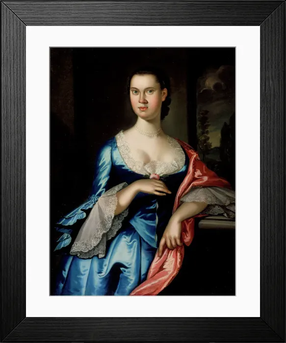 Framed Print : Portrait of Elizabeth Chew Smith, 1762. Creator: Johan Hesselius Framed Print : Portrait of Elizabeth Chew Smith, 1762. Creator: Johan Hesselius