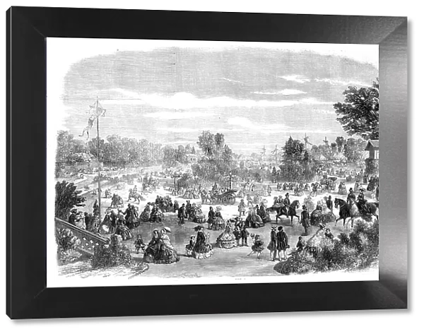 A scene in the Bois de Boulogne, Paris - the Pré Catelan, 1860. Creator: Unknown