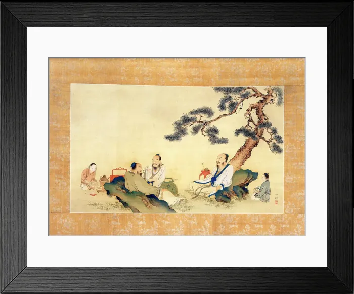 Framed Print : Scholars Enjoying Tea (image 2 of 2), 19th century. Creator: Nakabayashi Chikkei Framed Print : Scholars Enjoying Tea (image 2 of 2), 19th century. Creator: Nakabayashi Chikkei