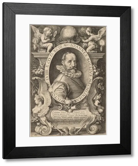 Framed Print : Portrait of the painter Hans Bol (1534-1593), 1593. Creator: Goltzius, Hendrick (1558-1617) Framed Print : Portrait of the painter Hans Bol (1534-1593), 1593. Creator: Goltzius, Hendrick (1558-1617)