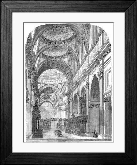 Framed Print : The Interior of St. Paul's Cathedral, showing the improvements recently made, with the new... 1860. Creator: Unknown