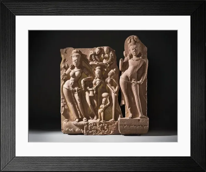 Framed Print : The River Goddess Yamuna and Attendants, c.800. Creator: Unknown Framed Print : The River Goddess Yamuna and Attendants, c.800. Creator: Unknown