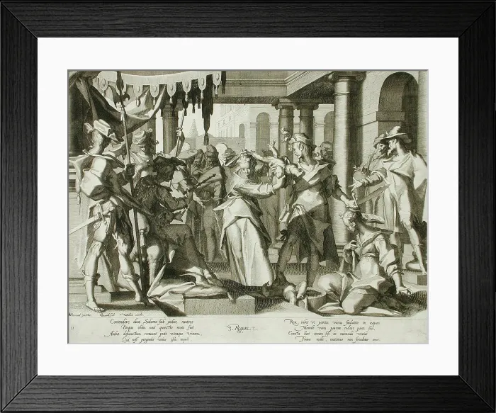 Framed Print : Judgment of Solomon, 1607. Creator: Willem van Swanenburg Framed Print : Judgment of Solomon, 1607. Creator: Willem van Swanenburg