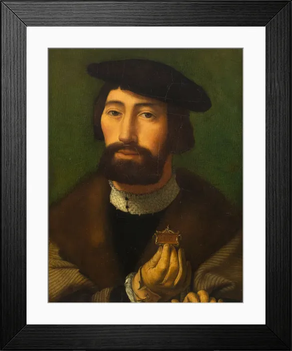 Framed Print : Portrait of the poet Janus Secundus (1511-1536). Creator: Gossaert, Jan (ca. 1478-1532) Framed Print : Portrait of the poet Janus Secundus (1511-1536). Creator: Gossaert, Jan (ca. 1478-1532)