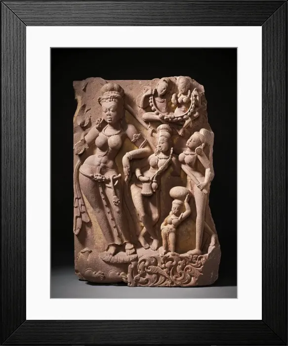 Framed Print : The River Goddess Yamuna and Attendants, c.800. Creator: Unknown Framed Print : The River Goddess Yamuna and Attendants, c.800. Creator: Unknown