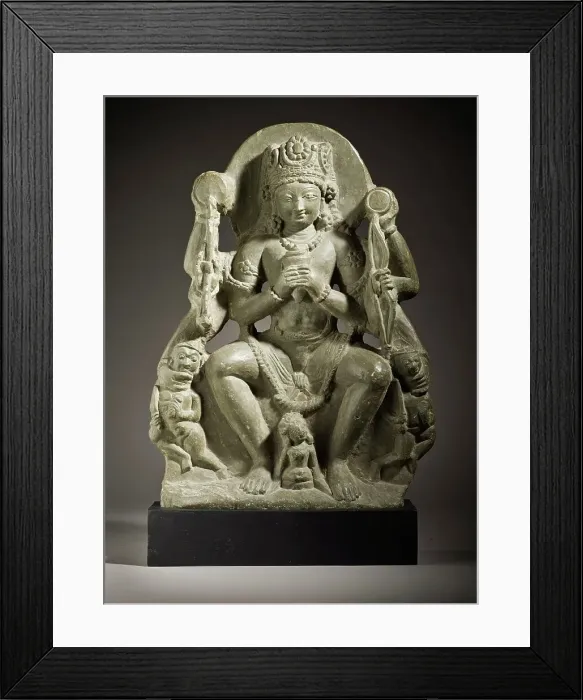 Framed Print : Vishnu Vanquishing the Demons Madhu and Kaitabha, c.800. Creator: Unknown Framed Print : Vishnu Vanquishing the Demons Madhu and Kaitabha, c.800. Creator: Unknown
