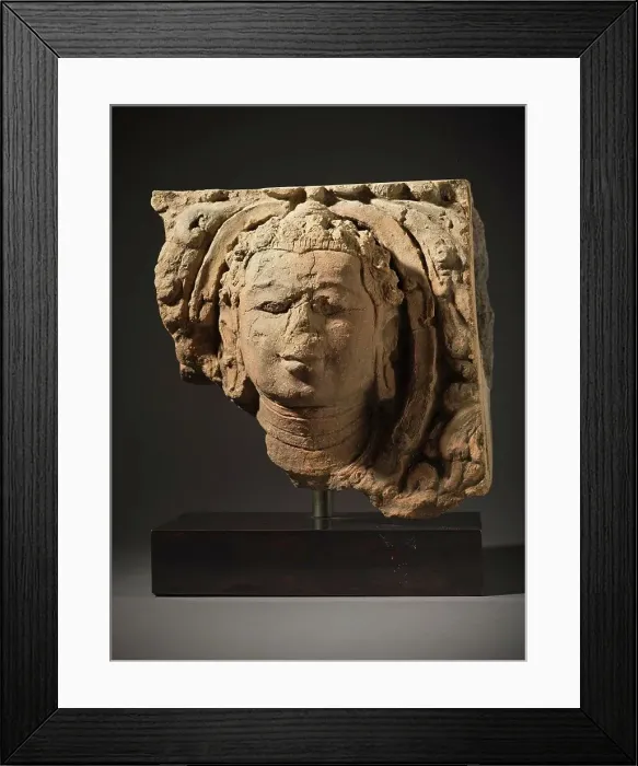 Framed Print : Head of a Buddha (image 1 of 2), c.8th century. Creator: Unknown Framed Print : Head of a Buddha (image 1 of 2), c.8th century. Creator: Unknown
