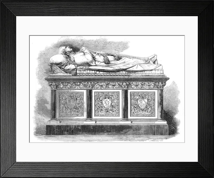Framed Print : Monument to the late Earl of Ellesmere in Worsley Church, near Manchester, 1860. Creator: Unknown Framed Print : Monument to the late Earl of Ellesmere in Worsley Church, near Manchester, 1860. Creator: Unknown