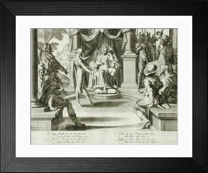 Framed Print : Alexander the Great as Judge, 1606. Creator: Willem van Swanenburg Framed Print : Alexander the Great as Judge, 1606. Creator: Willem van Swanenburg