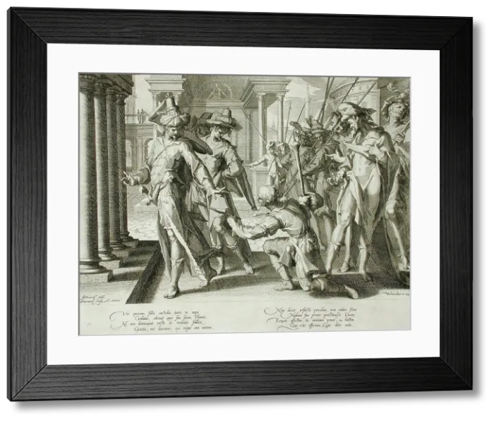 Framed Print : Allegory of Justice, 1605. Creator: Willem van Swanenburg Framed Print : Allegory of Justice, 1605. Creator: Willem van Swanenburg
