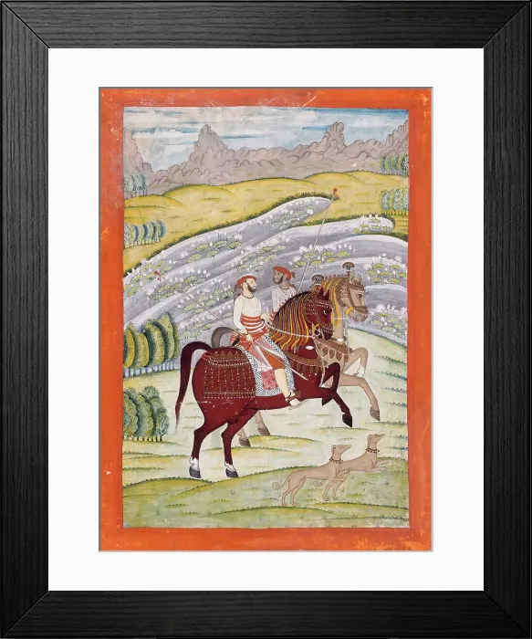 Framed Print : Shatrujit Singh of Datia (Reigned 1762-1801) on Horseback, c1780. Creator: Unknown Framed Print : Shatrujit Singh of Datia (Reigned 1762-1801) on Horseback, c1780. Creator: Unknown