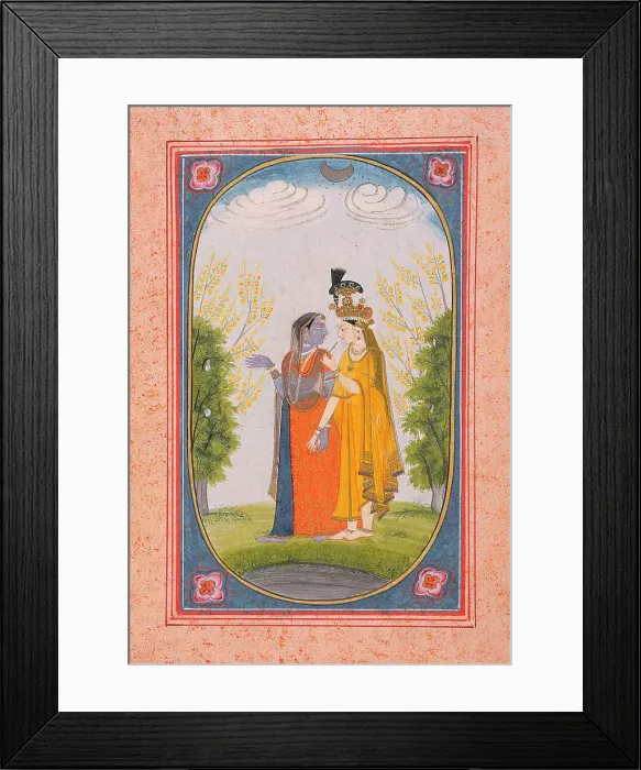 Framed Print : Radha and Krishna Exchange Clothes, c1800. Creator: Unknown Framed Print : Radha and Krishna Exchange Clothes, c1800. Creator: Unknown