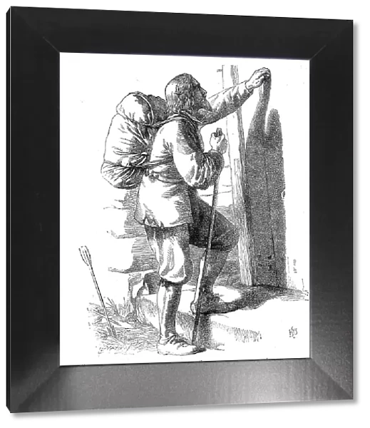 'Christian Knocking at the Gate', from 'The Pilgrim's Progress', 1860. Creator: Unknown. 'Christian Knocking at the Gate', from 'The Pilgrim's Progress', 1860. Creator: Unknown